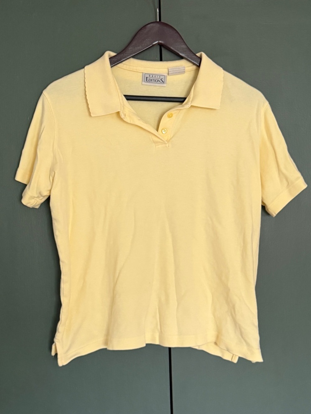 Vintage Basic Editions Butter Yellow Polo Tee